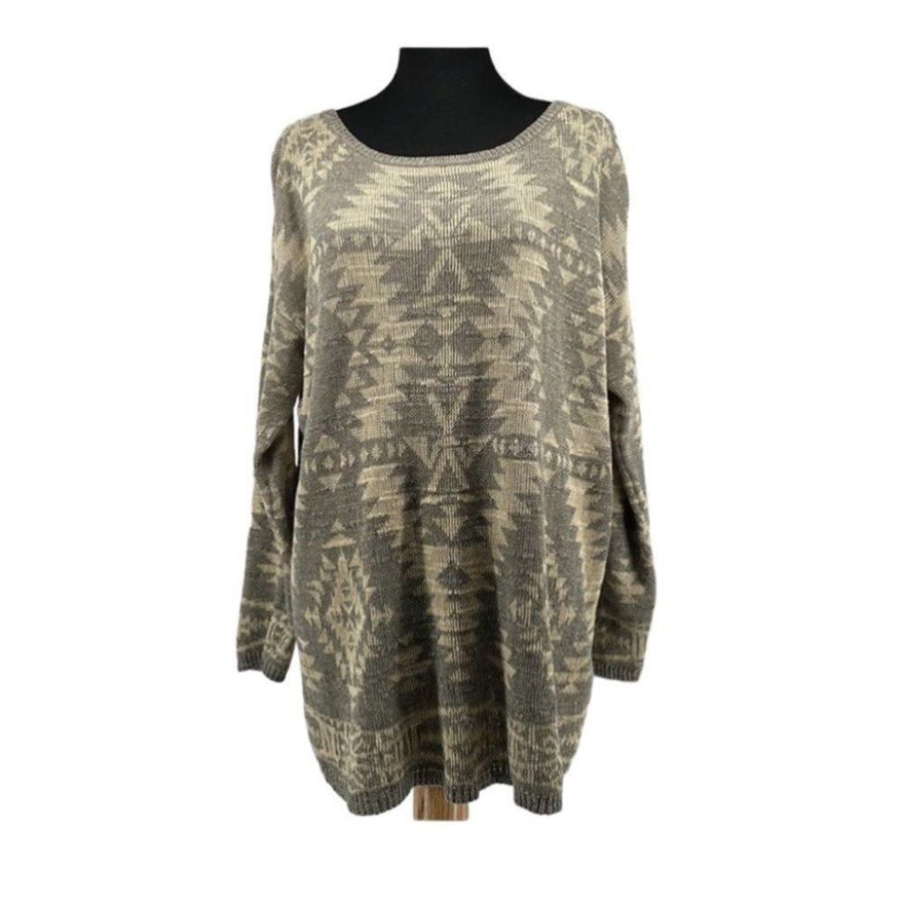 RALPH Lauren Denim & Supply south western tunic light weight sweater neutral M